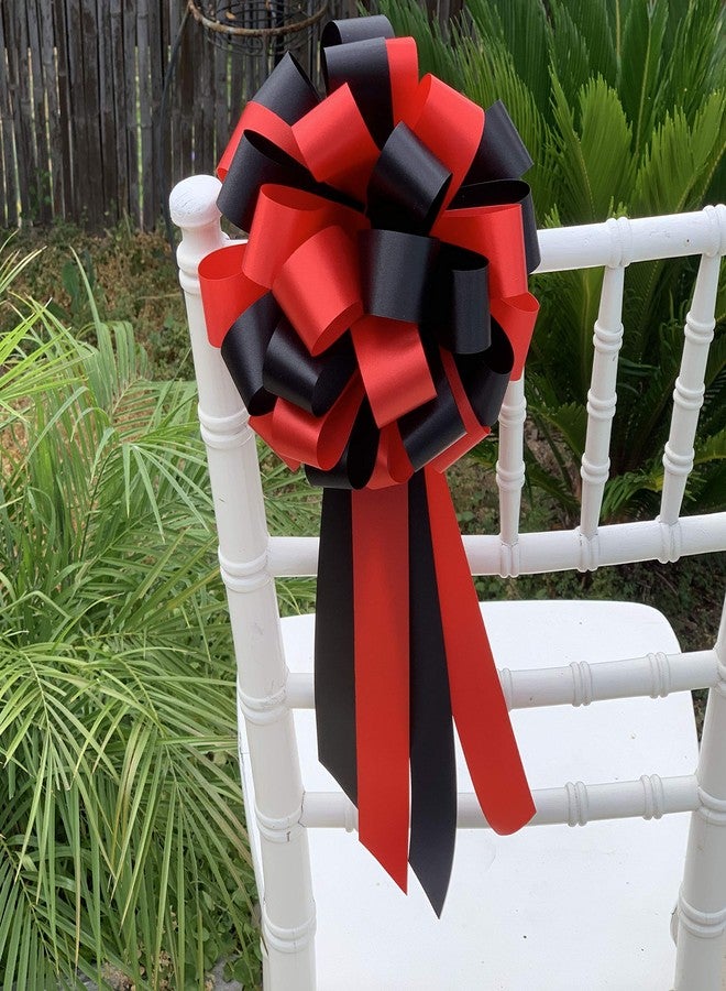 GiftWrap Etc. Black and Red Pull Bows - 8" Wide, Set of 6, Valentine's Day, Wedding Pew Bows, Reception, Anniversary, Halloween, Birthday, Party Decoration, Fundraiser, School Dance, Gift Basket, Office, Christmas - Image 2